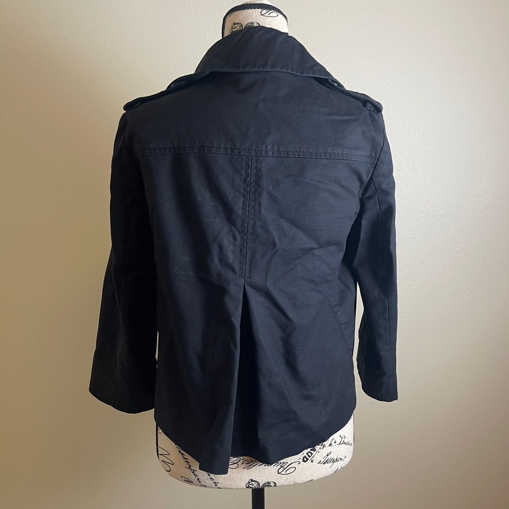 MICHAEL Michael Kors Black Double Breasted Peplum Trench Jacket Coat Womens XS - Picture 2 of 8